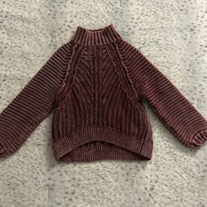 Burgundy free people knit sweater